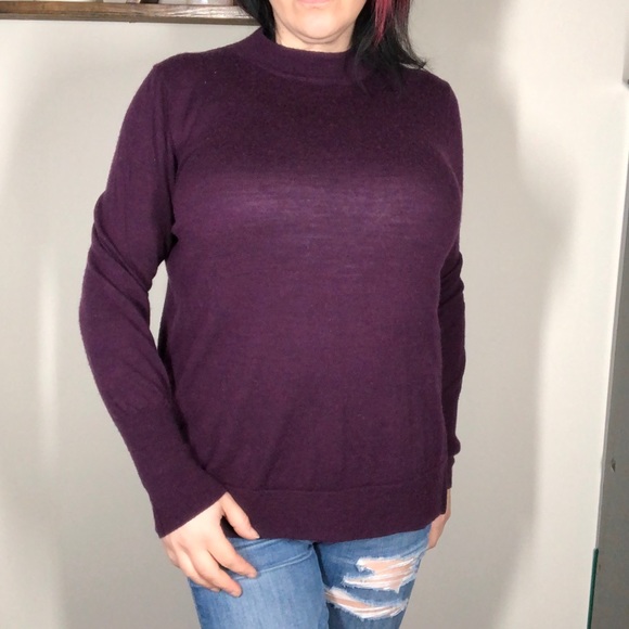 Badgley Mischka 100% Merino Wool purple Sweater - Sz L - Picture 3 of 15
